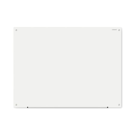 UNIVERSAL Frameless Glass Marker Board, 48" x 36", White UNV43233